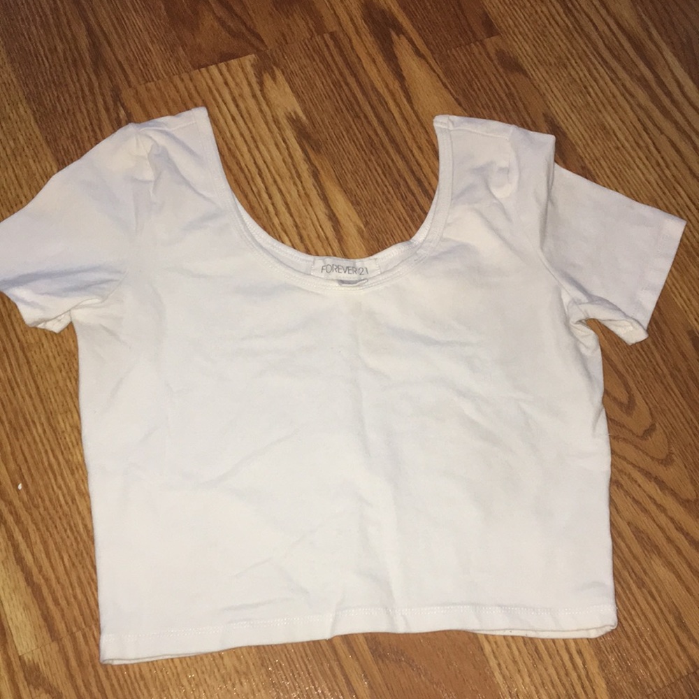 Forever 21 white crop top large